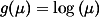 g(mu) = log(mu)